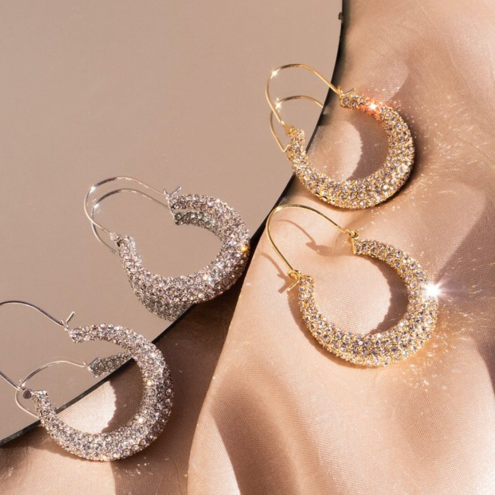 Luv AJ Gold Martina Pave Earrings